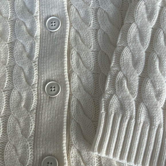 Alice + Olivia Bradford Cable Knit Grandpa Cardigan Ecru - Picture 10 of 12